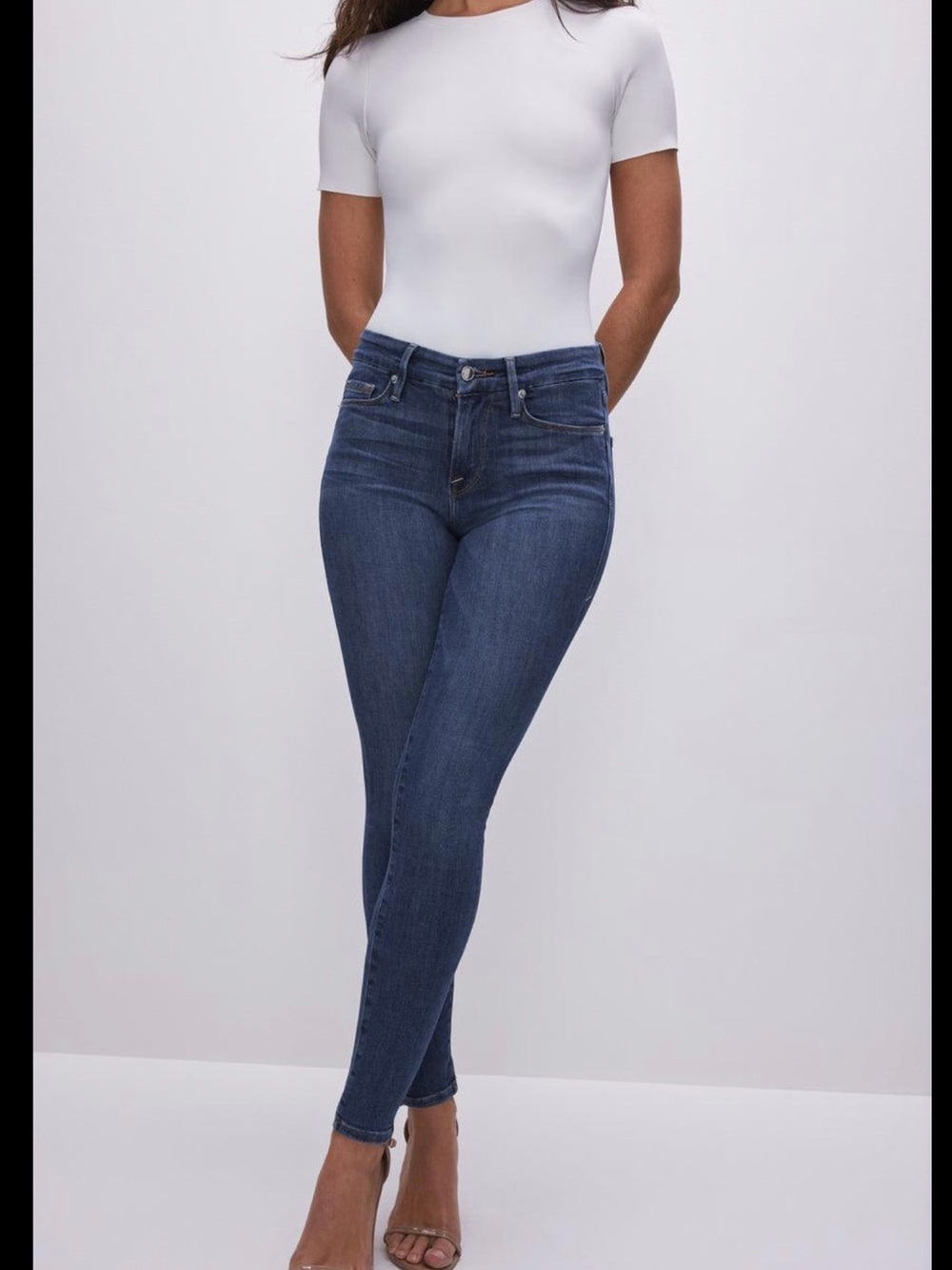 Good American Medium Blue Skinny Jeans size 6